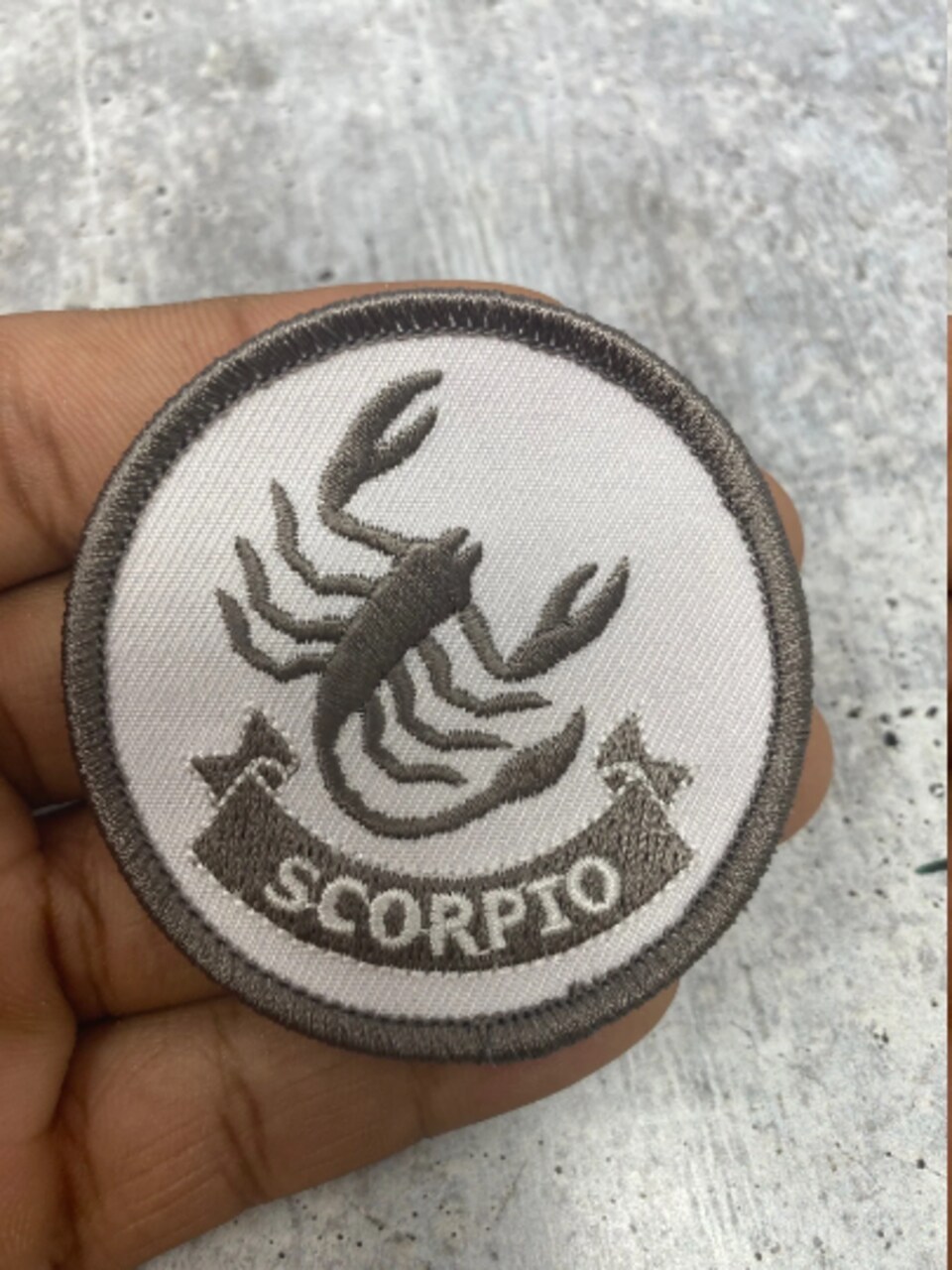 "Scorpio" Astrology Iron-On Patch, Embroidered Zodiac Signs, Vintage, 3" inches
